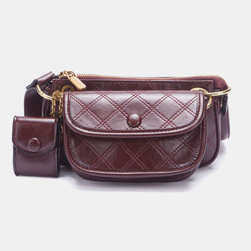 Moda Para Mujer 3 Piezas Argyle Bolso De Hombro Sólido Bolso Bandolera