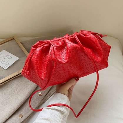 Moda Para Mujer Que Teje La Bolsa Sólida Bandolera Bolso Bandolera Bolso De Mano