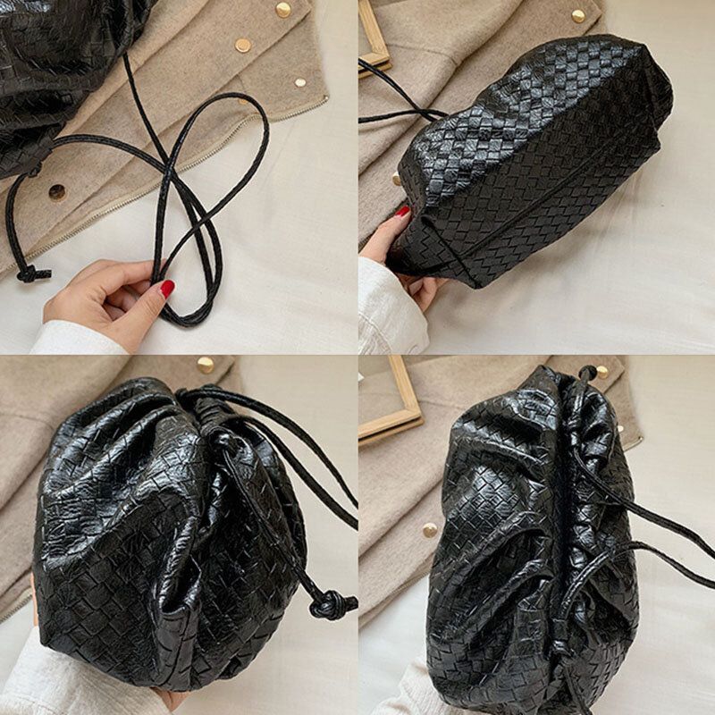 Moda Para Mujer Que Teje La Bolsa Sólida Bandolera Bolso Bandolera Bolso De Mano