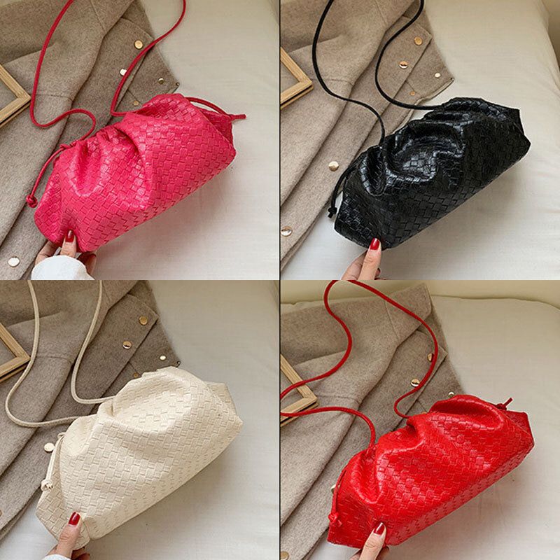 Moda Para Mujer Que Teje La Bolsa Sólida Bandolera Bolso Bandolera Bolso De Mano