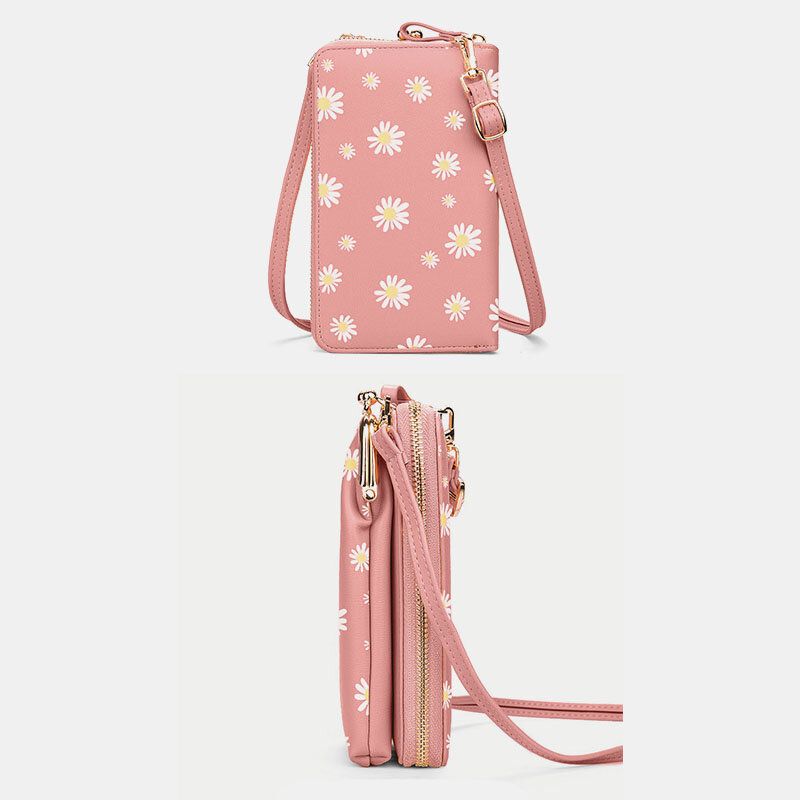 Mujeres 13 Ranuras Para Tarjetas Bolso Para Teléfono Bolso Bandolera Daisy Bolso Bandolera