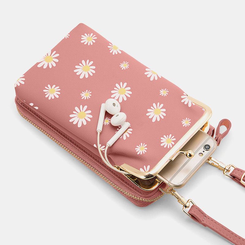 Mujeres 13 Ranuras Para Tarjetas Bolso Para Teléfono Bolso Bandolera Daisy Bolso Bandolera