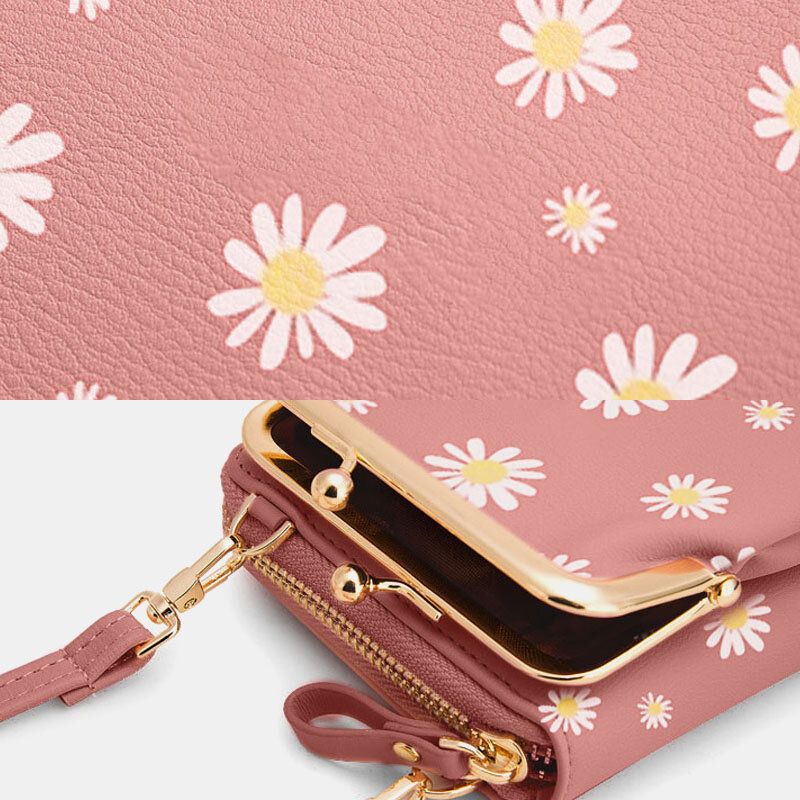 Mujeres 13 Ranuras Para Tarjetas Bolso Para Teléfono Bolso Bandolera Daisy Bolso Bandolera