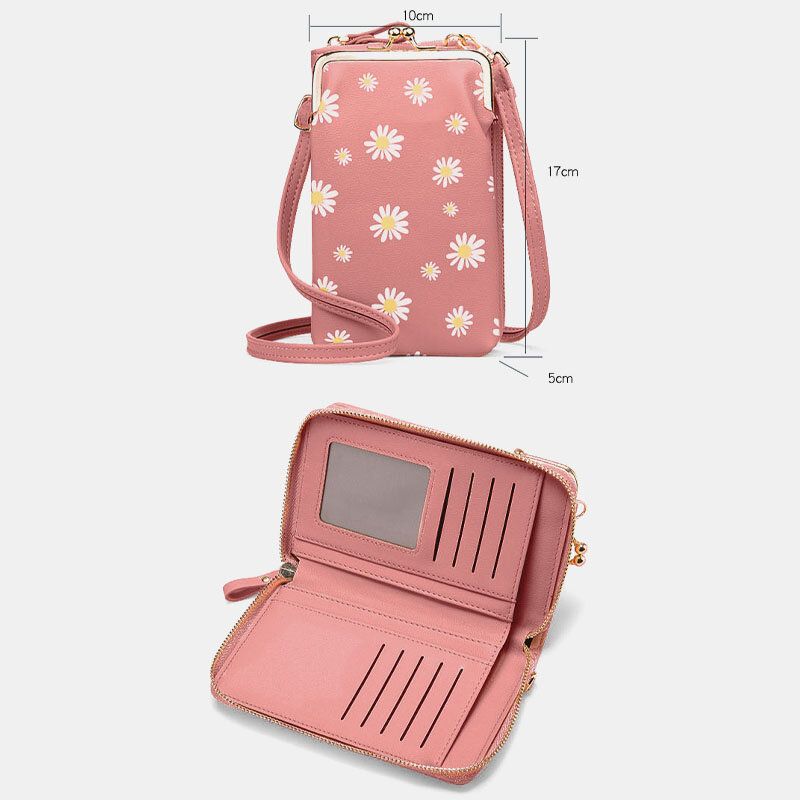 Mujeres 13 Ranuras Para Tarjetas Bolso Para Teléfono Bolso Bandolera Daisy Bolso Bandolera