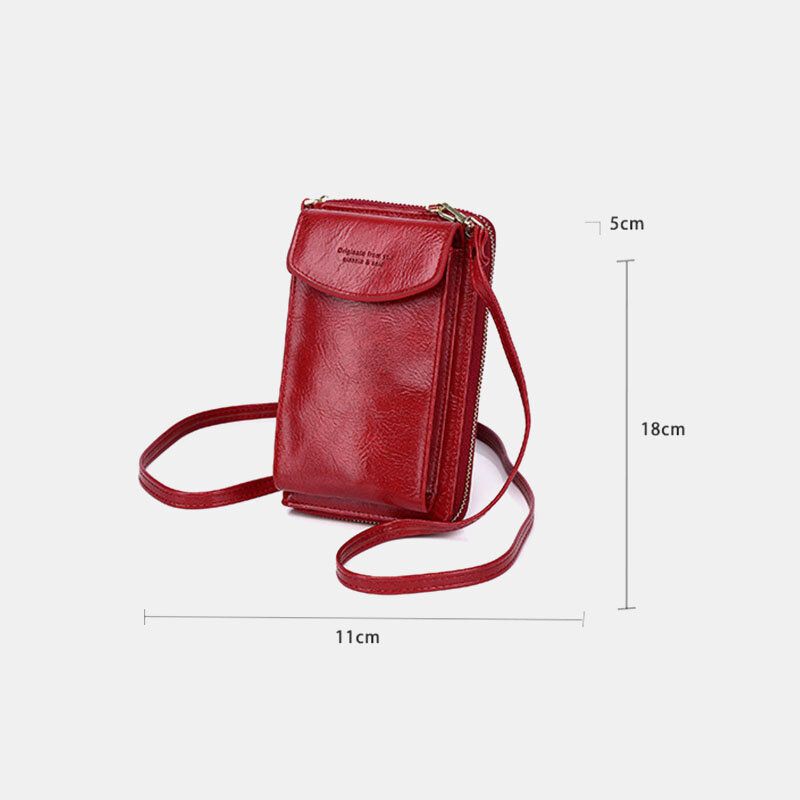 Mujeres 4 Ranuras Para Tarjetas Bolso De Cuero Para Teléfono De 6.5 Pulgadas Bolso Bandolera Bolso Bandolera