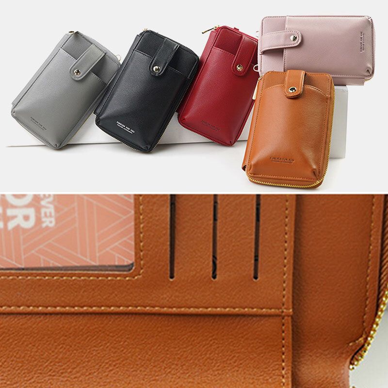 Mujeres 6 Ranuras Para Tarjetas 6.5 Pulgadas Bolso Para Teléfono Con Cerrojo Mini Bolso Bandolera Bolso Bandolera