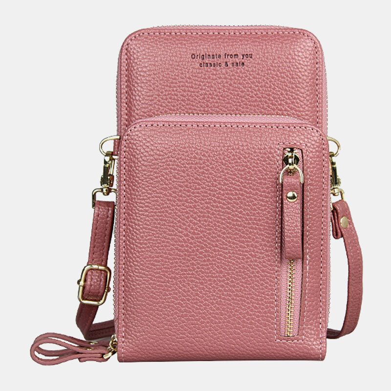 Mujeres 8 Ranuras Para Tarjetas Bolso De Teléfono Informal Sólido Bolso Bandolera Bolso Bandolera