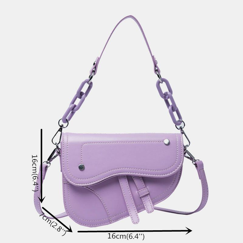 Mujeres Cadenas Hasp Saddle Bag Crossbody Bag Bandolera