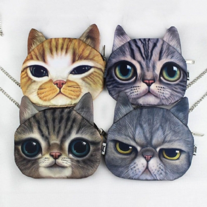 Mujeres Dibujos Animados 3d Cabeza De Gato Personalidad Lindo Bolso Bandolera Bolso Bandolera