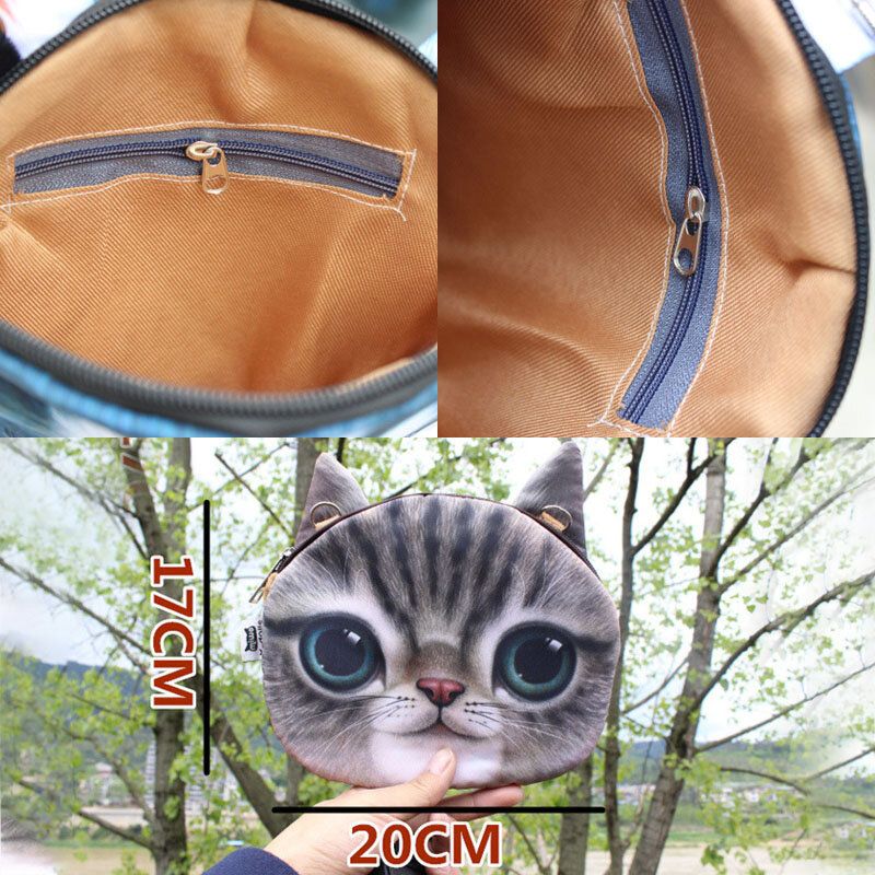 Mujeres Dibujos Animados 3d Cabeza De Gato Personalidad Lindo Bolso Bandolera Bolso Bandolera