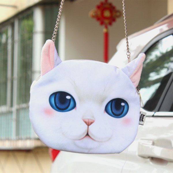 Mujeres Dibujos Animados 3d Cabeza De Gato Personalidad Lindo Bolso Bandolera Bolso Bandolera