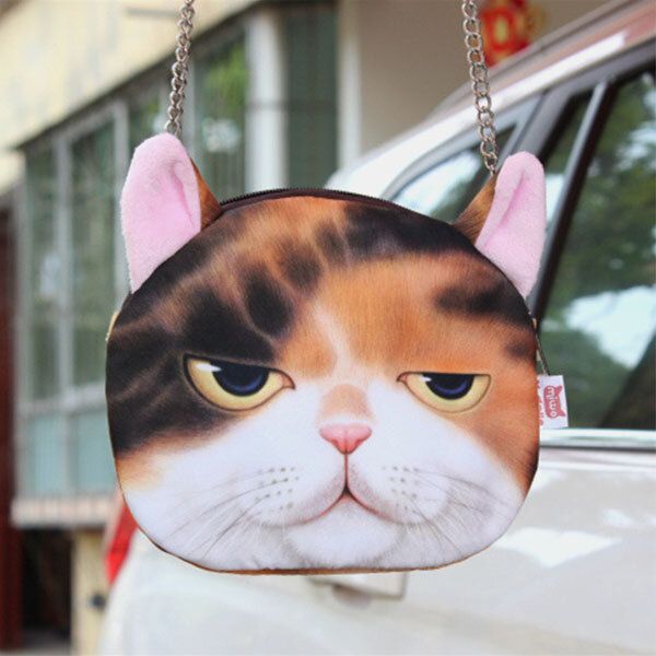 Mujeres Dibujos Animados 3d Cabeza De Gato Personalidad Lindo Bolso Bandolera Bolso Bandolera