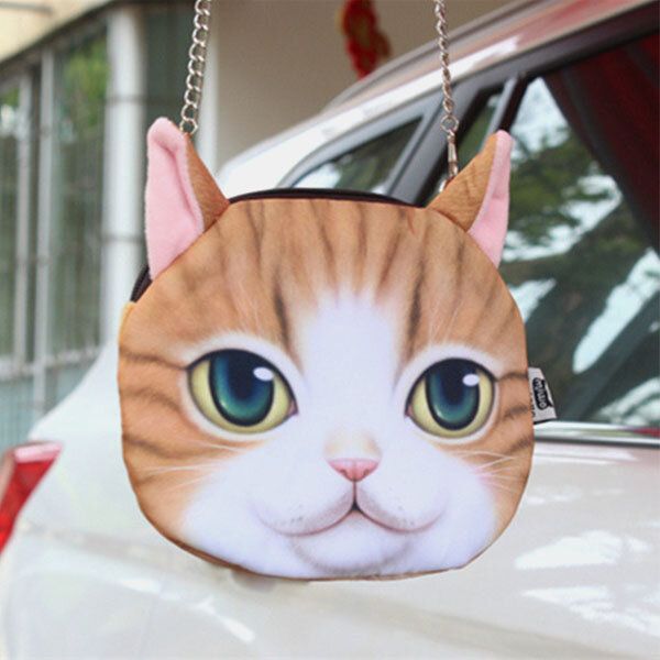 Mujeres Dibujos Animados 3d Cabeza De Gato Personalidad Lindo Bolso Bandolera Bolso Bandolera