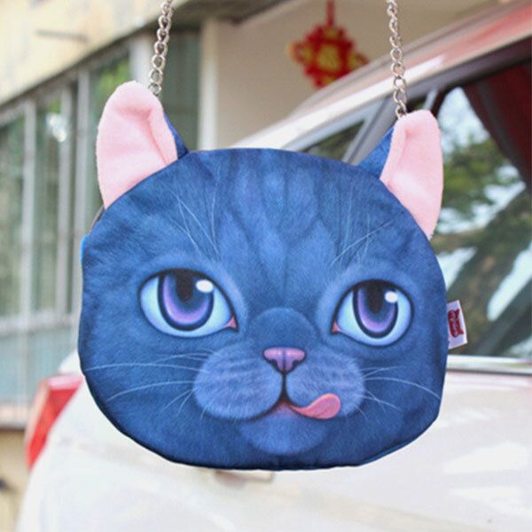 Mujeres Dibujos Animados 3d Cabeza De Gato Personalidad Lindo Bolso Bandolera Bolso Bandolera