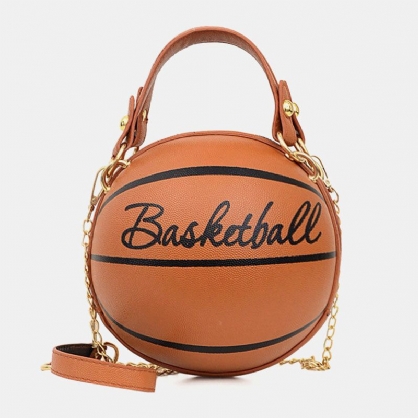 Mujeres Diseño Único Baloncesto Fútbol Aspecto Mini Bolso Redondo Bolso Colgante Moda Bolso De Hombro Ajustable Bolso Cruzado