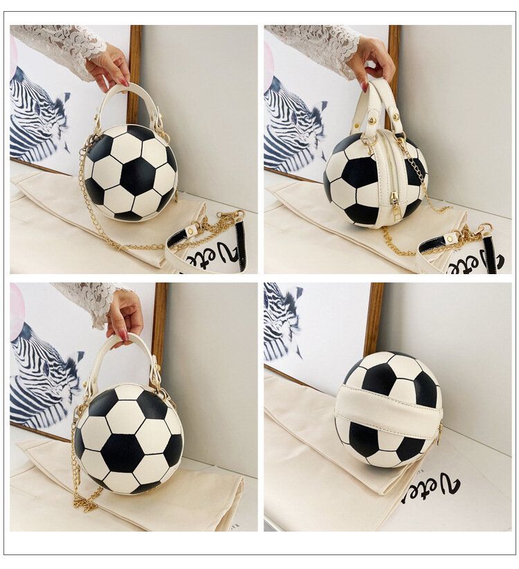 Mujeres Diseño Único Baloncesto Fútbol Aspecto Mini Bolso Redondo Bolso Colgante Moda Bolso De Hombro Ajustable Bolso Cruzado