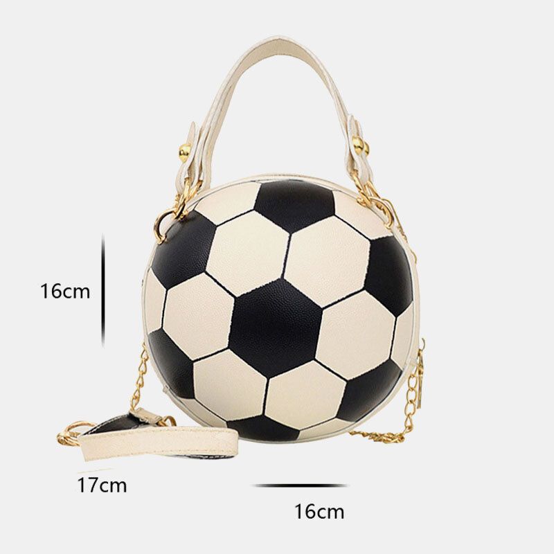 Mujeres Diseño Único Baloncesto Fútbol Aspecto Mini Bolso Redondo Bolso Colgante Moda Bolso De Hombro Ajustable Bolso Cruzado