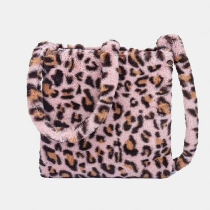 Mujeres Fieltro Suave Patrón De Leopardo Lindo Casual Personalidad Bolso Bandolera Bolso Bandolera