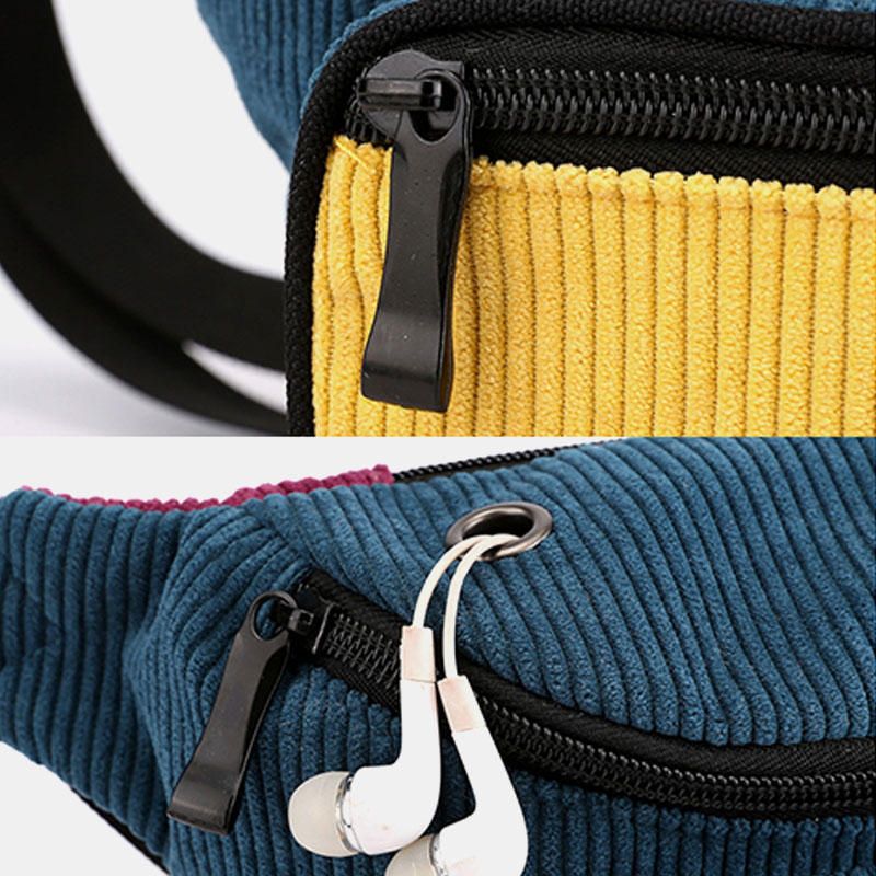 Mujeres Hombres Moda Multicolor Riñonera Bolso Bandolera Bolso En El Pecho Bolso Bandolera Con Puerto Para Auriculares