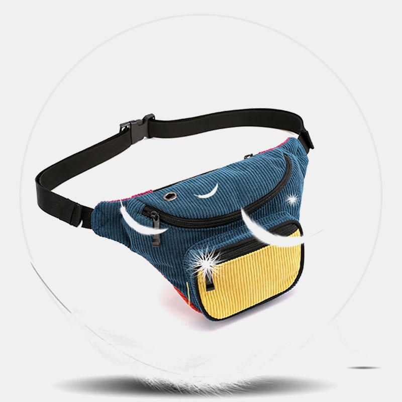 Mujeres Hombres Moda Multicolor Riñonera Bolso Bandolera Bolso En El Pecho Bolso Bandolera Con Puerto Para Auriculares