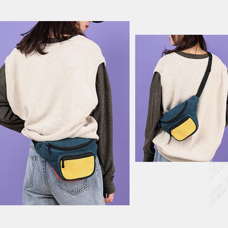 Mujeres Hombres Moda Multicolor Riñonera Bolso Bandolera Bolso En El Pecho Bolso Bandolera Con Puerto Para Auriculares