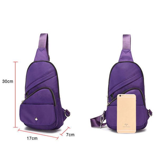 Mujeres Nylon Impermeable Deporte Viaje Al Aire Libre Bolso Bandolera Bolsa De Pecho