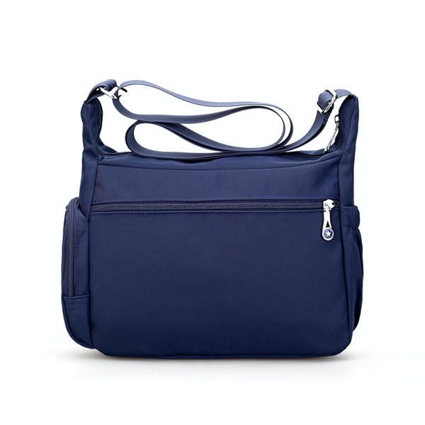 Mujeres Nylon Multi Cremallera Bolsillos Entre Capas Bolsos De Hombro Bolsos De Hombreajero Cruzados Impermeables Ligeros