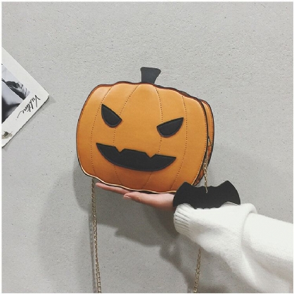 Mujeres Patchwork Cadenas Bolso De Calabaza De Halloween Bolso Bandolera