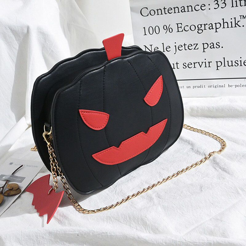 Mujeres Patchwork Cadenas Bolso De Calabaza De Halloween Bolso Bandolera