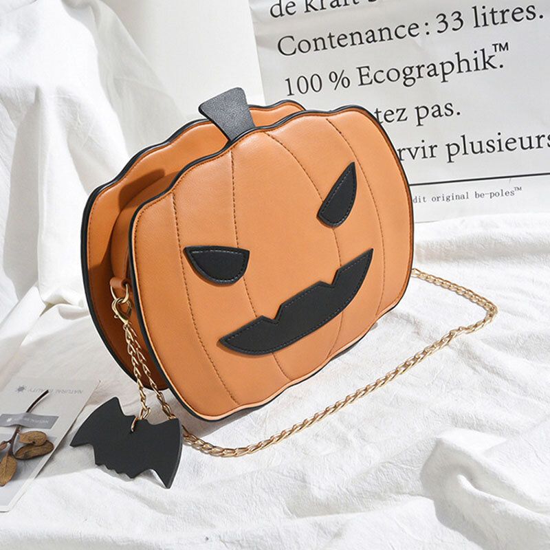 Mujeres Patchwork Cadenas Bolso De Calabaza De Halloween Bolso Bandolera