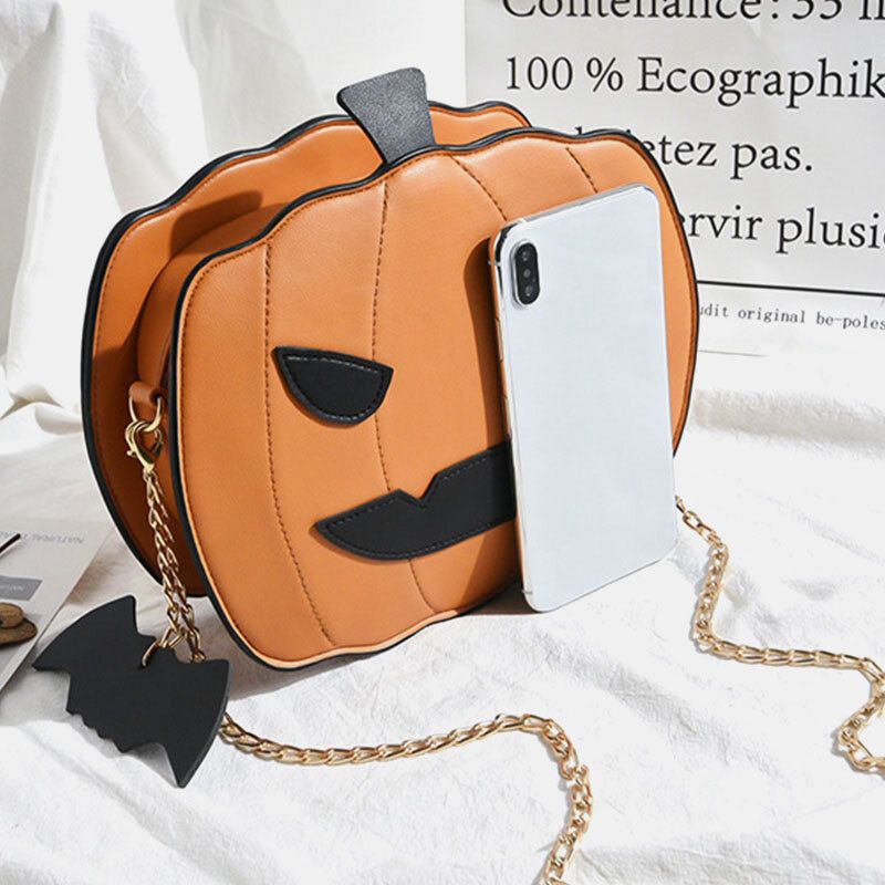 Mujeres Patchwork Cadenas Bolso De Calabaza De Halloween Bolso Bandolera