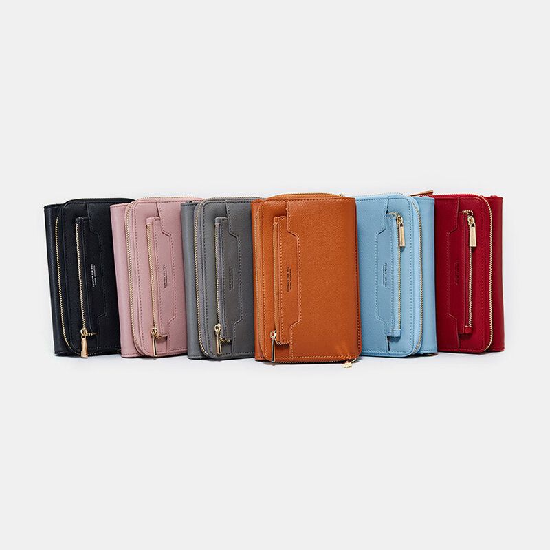 Mujeres Pu 6.3 Pulgadas Teléfono Sólido Bolso Bandolera Bolso Para Teléfono Cartera