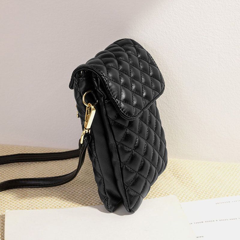 Mujeres Pu Cuero Color Sólido Moda Casual Breve Mini Bolso De Teléfono De 6 Pulgadas Bolso Bandolera