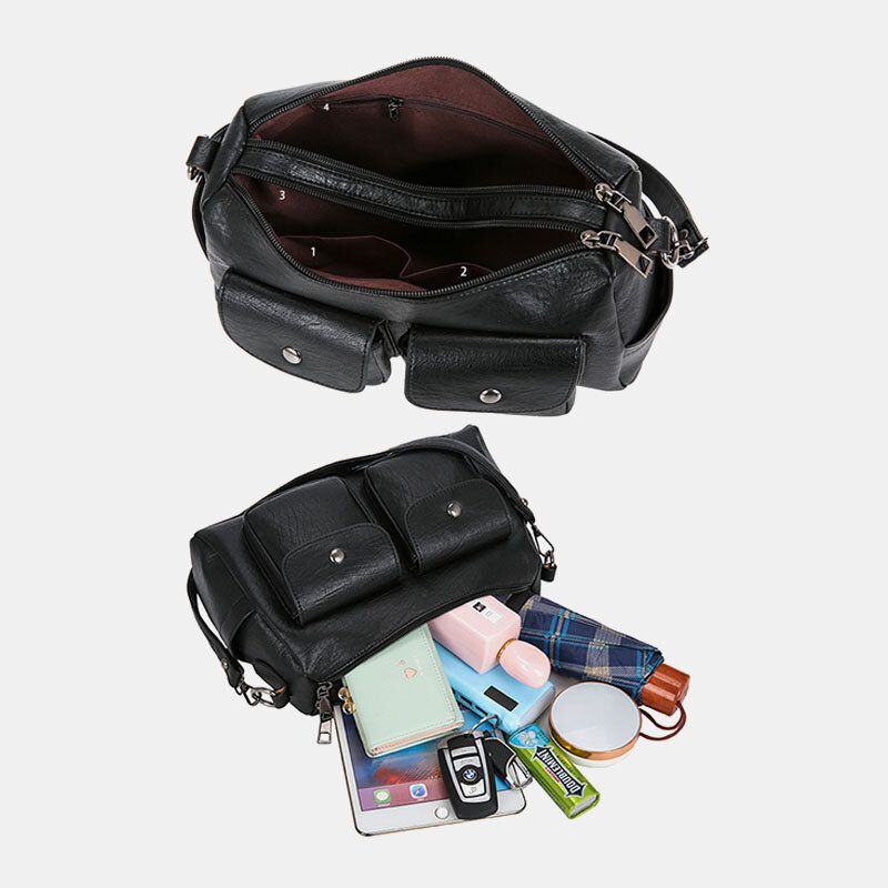 Mujeres Pu Cuero De Gran Capacidad Multibolsillos Retro 6.3 Pulgadas Bolso Para Teléfono Bolsos Bandolera Bolso Bandolera