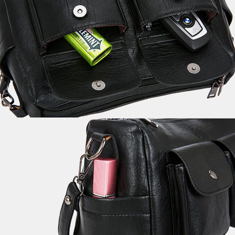 Mujeres Pu Cuero De Gran Capacidad Multibolsillos Retro 6.3 Pulgadas Bolso Para Teléfono Bolsos Bandolera Bolso Bandolera