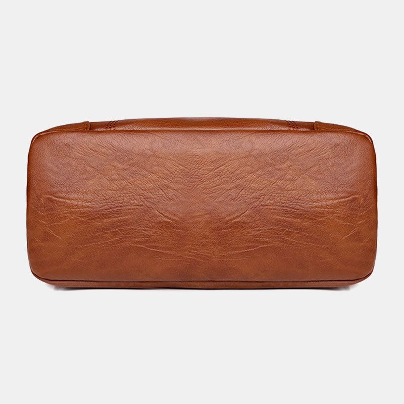 Mujeres Pu De Cuero De Gran Capacidad Retro 6.3 Pulgadas Bolsa De Teléfono Multibolsillos Bolsos Cruzados Suaves Bolso De Hombro