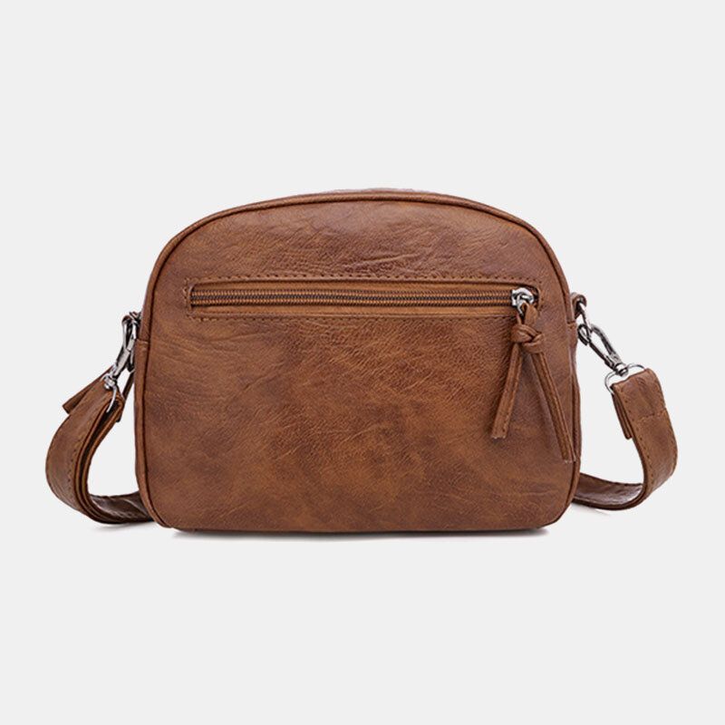 Mujeres Pu Cuero Multibolsillos Moda Retro 6.3 Pulgadas Bolsa De Teléfono Suave Bandolera Bandolera