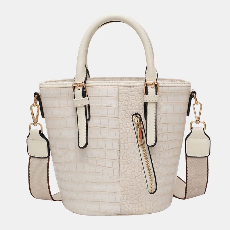 Mujeres Pu Cuero Patrón De Cocodrilo Costura Casual Moda Bolso Bandolera