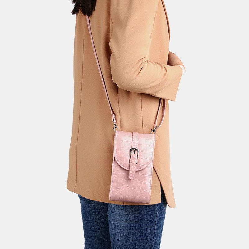 Mujeres Pu Cuero Patrón De Cocodrilo Gran Capacidad Casual 6.3 Pulgadas Bolso Para Teléfono Bolsos Cruzados Bolso Bandolera