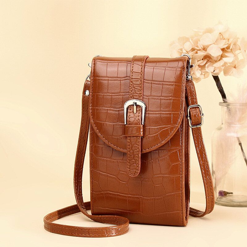 Mujeres Pu Cuero Patrón De Cocodrilo Gran Capacidad Casual 6.3 Pulgadas Bolso Para Teléfono Bolsos Cruzados Bolso Bandolera