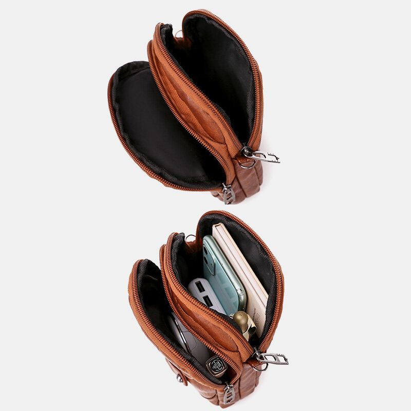 Mujeres Pu Cuero Remache Auricular Agujero Retro 6.3 Pulgadas Bolso Para Teléfono Bolsos Bandolera Bolso Bandolera