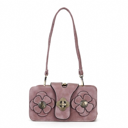 Mujeres Retro Pu Cuero Cierre Con Cremallera Bolso Rectangular Monedero Monedero Bolso Para Teléfono