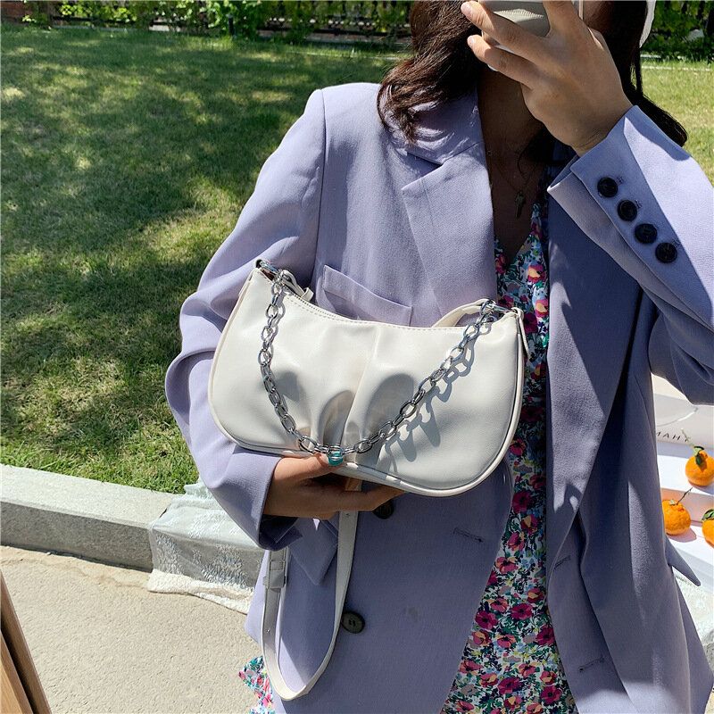 Mujeres Sólidas Cadenas De Moda Bolso Bandolera Bolso Bandolera