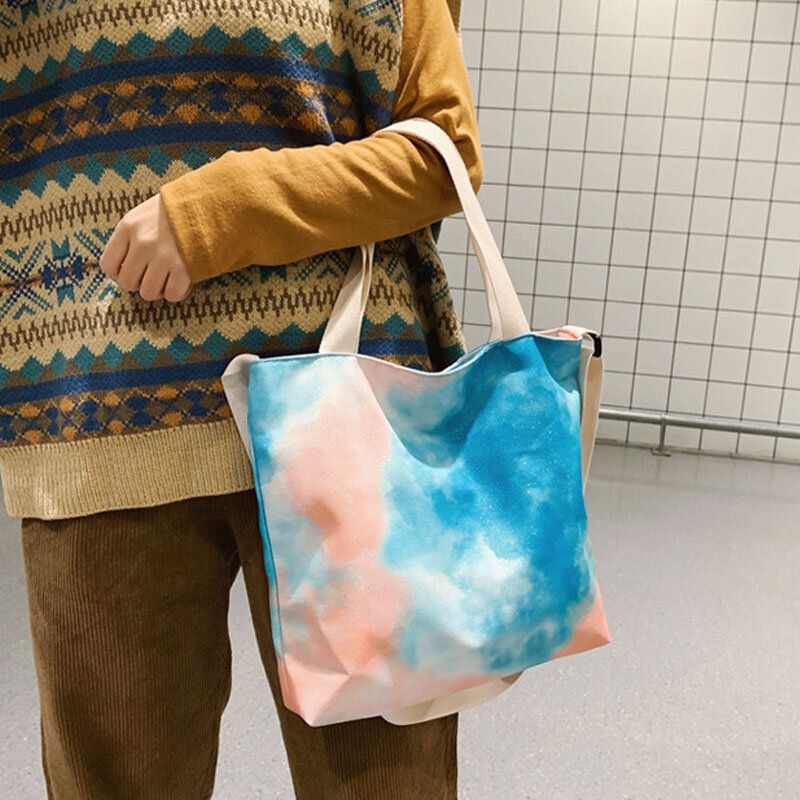 Mujeres Tie-dye Ombre Bolso De Gran Capacidad Bolso Bandolera Bolso Bandolera