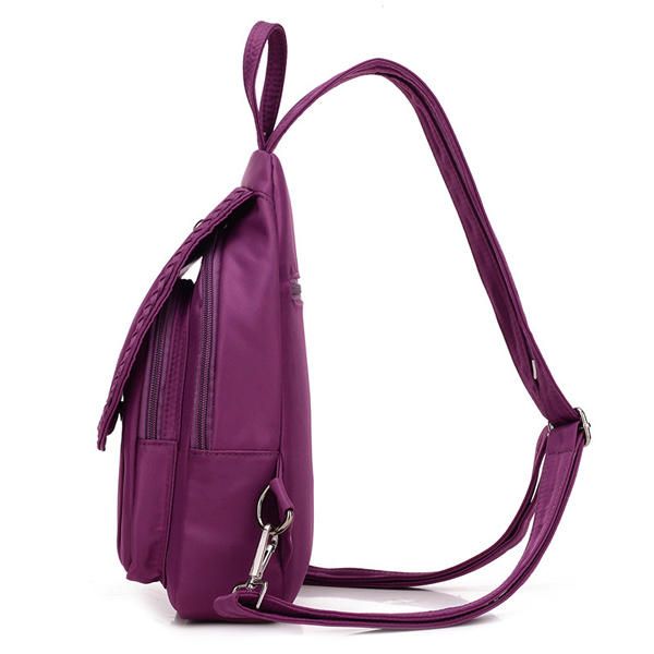 Mujeres Trenza Decoraction Nylon Impermeable Casual Bolsa De Pecho Bolsa De Bandolera Al Aire Libre