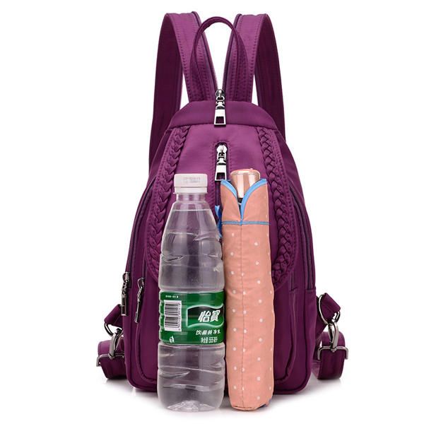 Mujeres Trenza Decoraction Nylon Impermeable Casual Bolsa De Pecho Bolsa De Bandolera Al Aire Libre