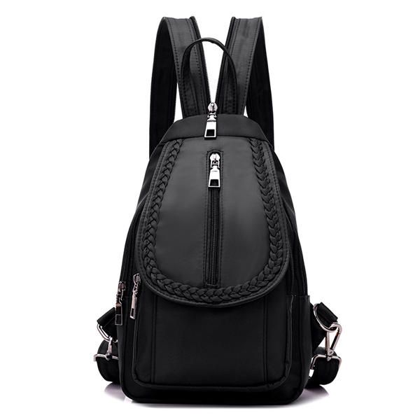 Mujeres Trenza Decoraction Nylon Impermeable Casual Bolsa De Pecho Bolsa De Bandolera Al Aire Libre