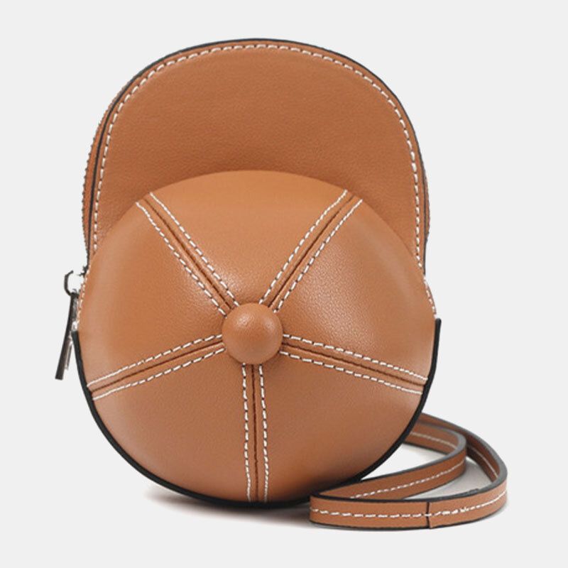 Sombrero De Béisbol De Piel Sintética Para Mujer Forma Causl Bolso De Hombro Creativo Bolso Bandolera