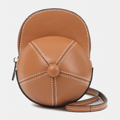 Sombrero De Béisbol De Piel Sintética Para Mujer Forma Causl Bolso De Hombro Creativo Bolso Bandolera