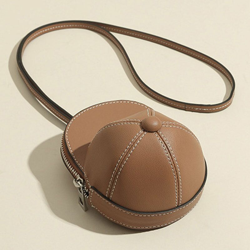 Sombrero De Béisbol De Piel Sintética Para Mujer Forma Causl Bolso De Hombro Creativo Bolso Bandolera